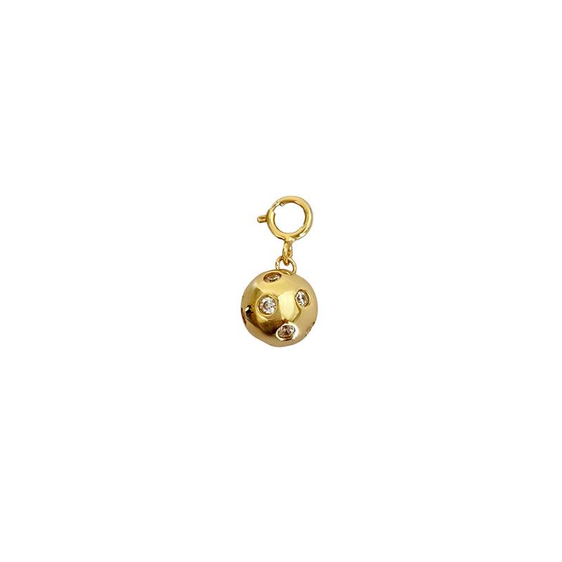 Pickleball Ball Bling Clip-on Charm Gold