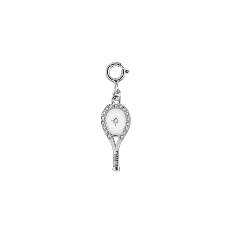 LoveMatch Grande Racquet Clip-on Tennis Charm Silver