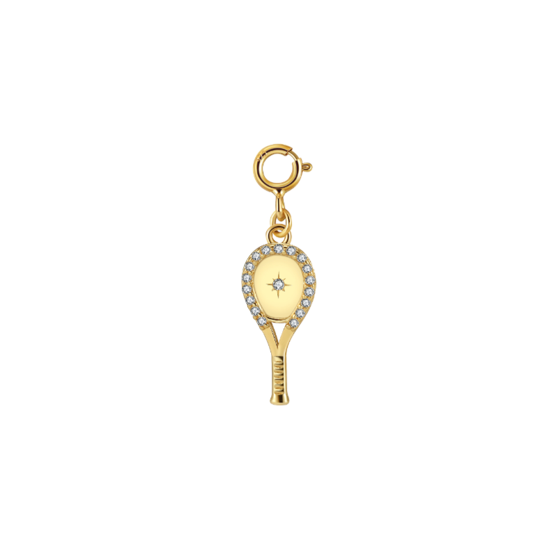 LoveMatch Grande Racquet Clip-on Tennis Charm Gold
