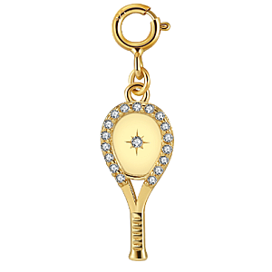 LoveMatch Grande Racquet Clip-on Tennis Charm Gold