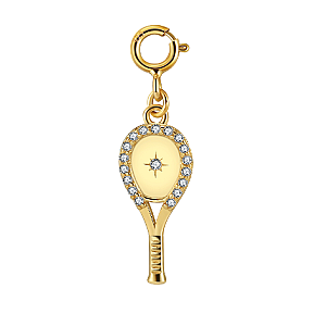 LoveMatch Dainty Racquet Clip-on Tennis Charm Gold