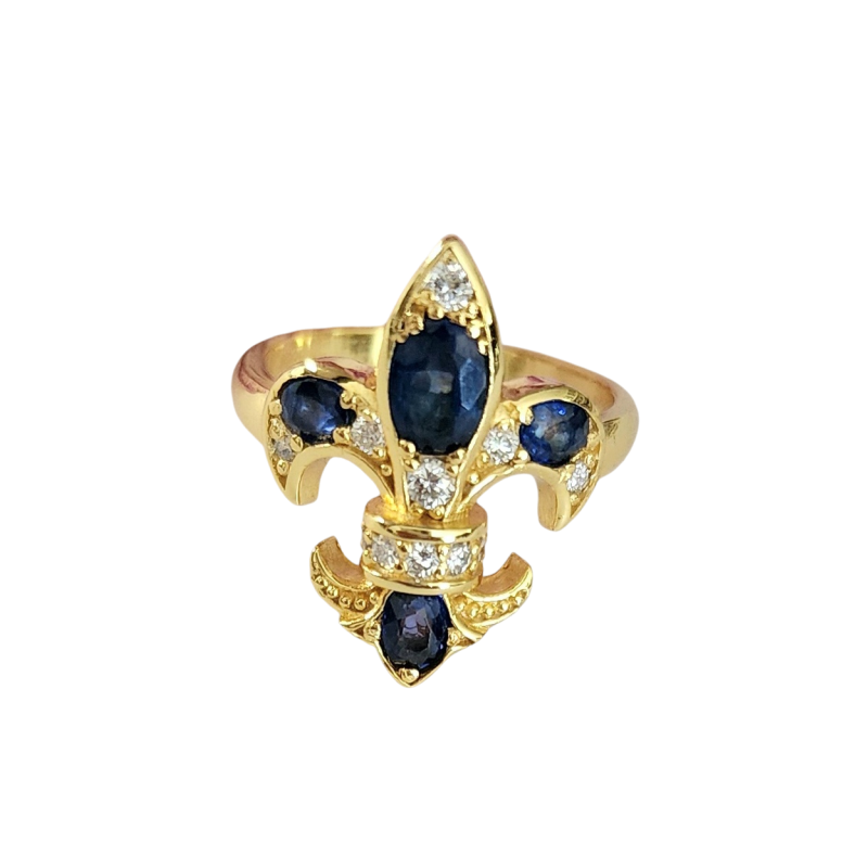 Saints & Saviors Fleur De Lis SAPPHIRE Ring