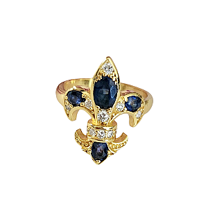 Saints & Saviors Fleur De Lis SAPPHIRE Ring