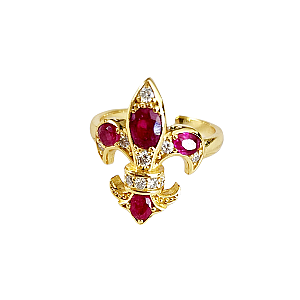 Saints & Saviors Fleur De Lis RUBY Ring