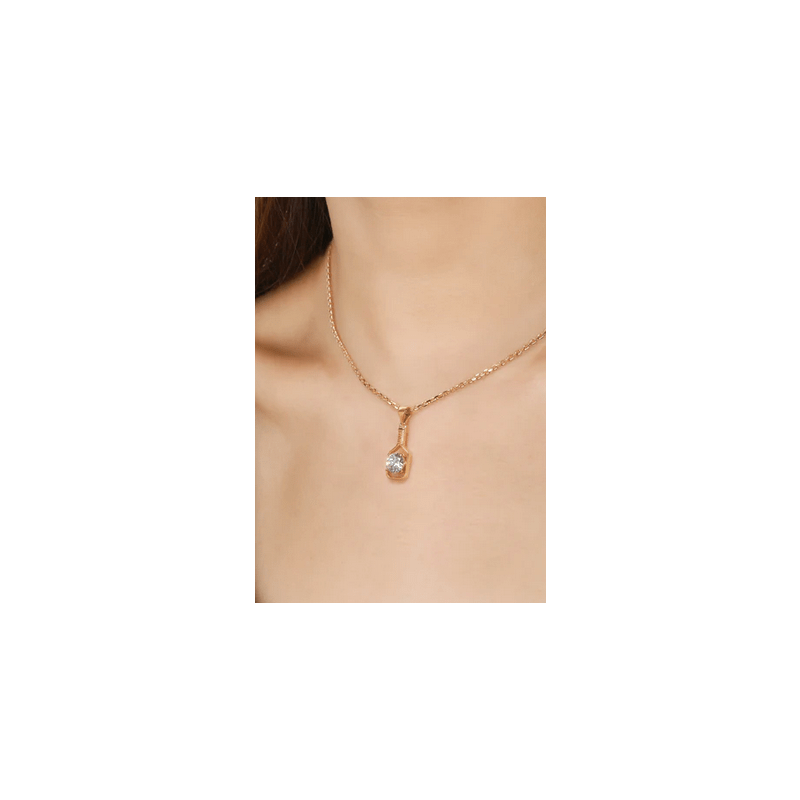 Pickleball Diamond Solitaire Paddle 14K Gold Necklace