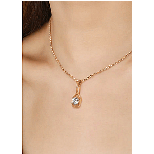 Pickleball Diamond Solitaire Paddle 14K Gold Necklace