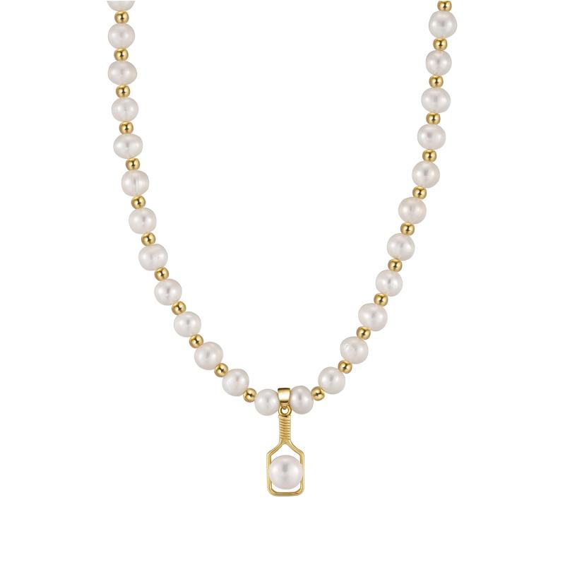 Pickleball* Pearly Paddle Necklace