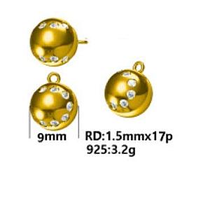 LoveMatch Tennis Ball Clip-on Charm Gold