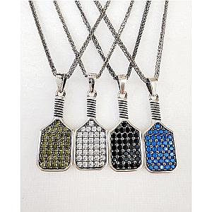 Pickleball* Baller Paddle Necklace Silver
