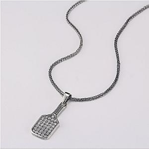 Pickleball* Baller Paddle Necklace Silver