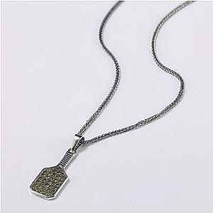 Pickleball* Baller Paddle Necklace Silver