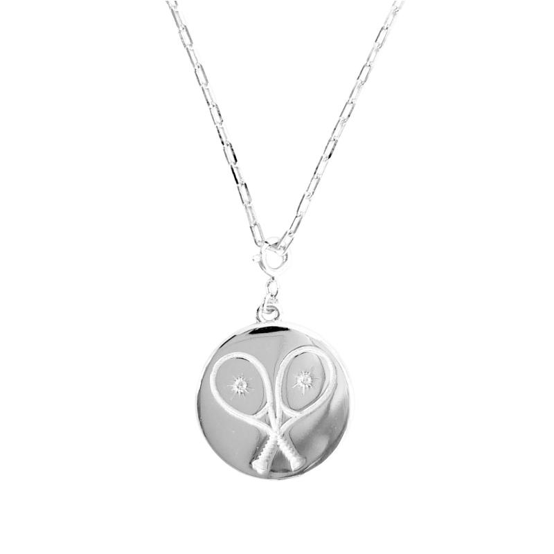 LoveMatch* Tennis Heart Pendant Necklace Silver