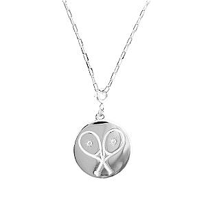 LoveMatch* Tennis Heart Pendant Necklace Silver