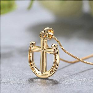 Saints FINE Rider's Prayer Solid Gold Mini Necklace