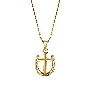 Saints FINE Rider's Prayer Solid Gold Mini Necklace