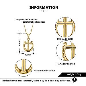 Saints FINE Rider's Prayer Solid Gold Mini Necklace