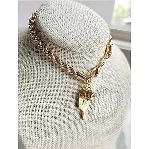 Pickleball Posh Player Paddle & Ball Charm Gold Bracelet