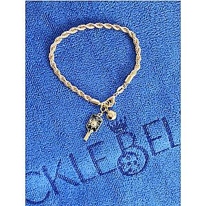 Pickleball Posh Player Paddle & Ball Charm Gold Bracelet