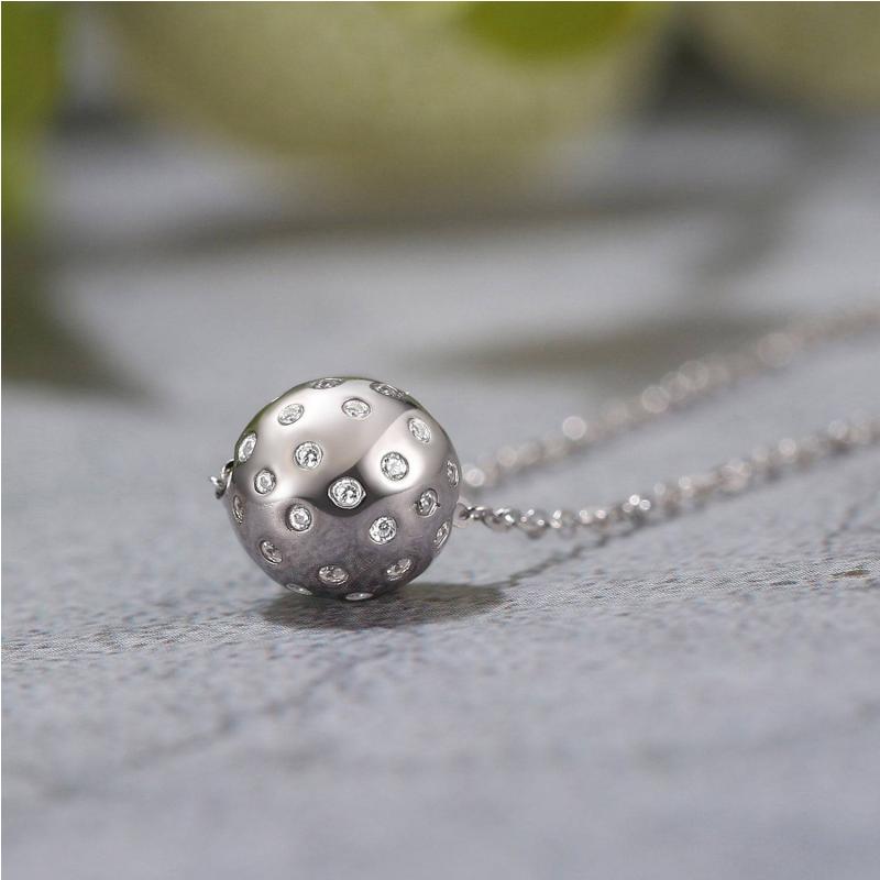 Pickleball Babe Belle BLING Ball Silver Necklace