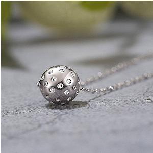Pickleball Babe Belle BLING Ball Silver Necklace