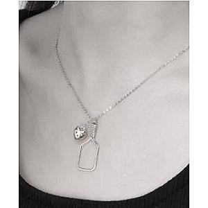 Pickleball* Love Silver Heart Necklace