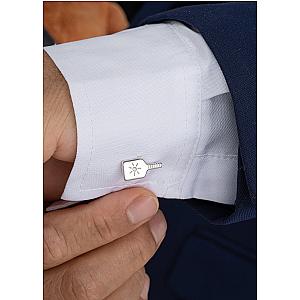 Pickleball Cuff Links Silver Paddle