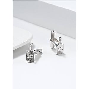 Pickleball Cuff Links Silver Paddle