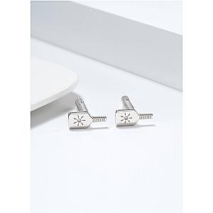 Pickleball Cuff Links Silver Paddle