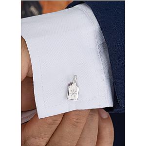 Pickleball Cuff Links Silver Paddle