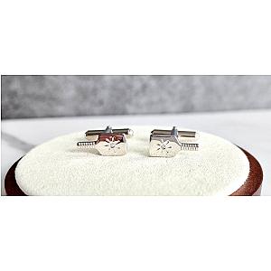 Pickleball Cuff Links Silver Paddle