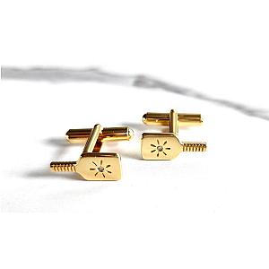 Pickleball Cuff Links Gold Paddle