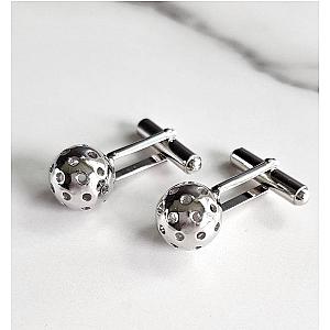 Pickleball Cuff Links Silver Ball