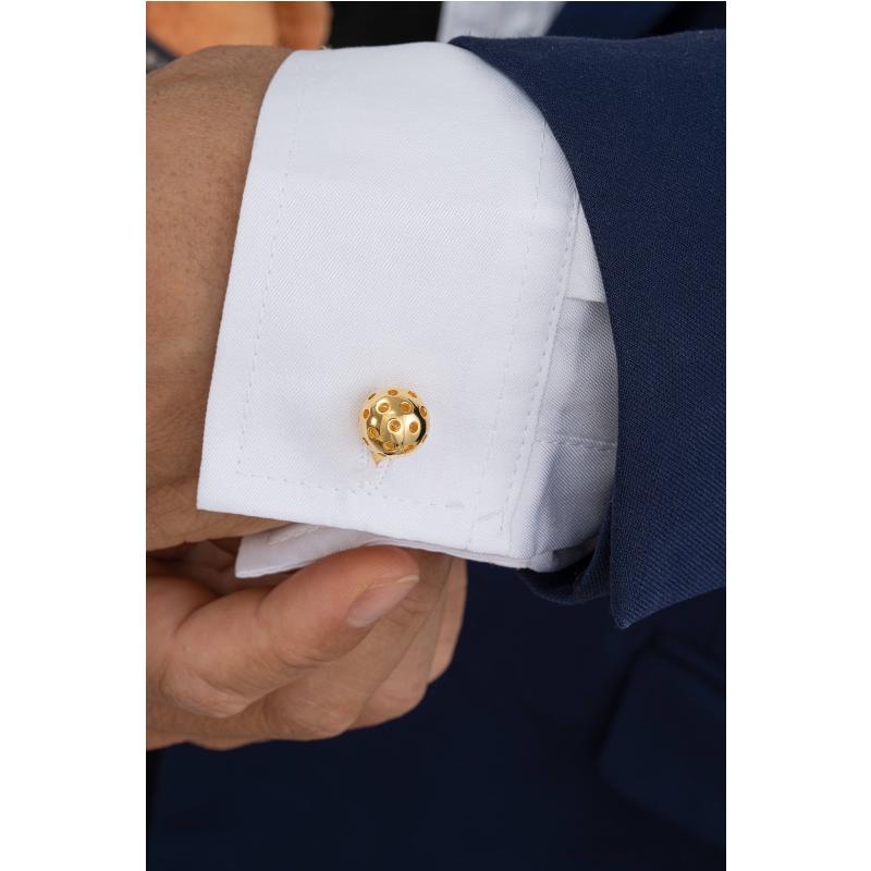 Pickleball Cuff Links Gold Ball