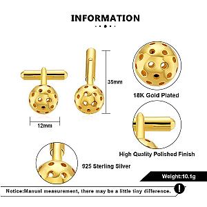 Pickleball Cuff Links Gold Ball