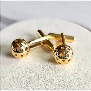 Pickleball Cuff Links Gold Ball