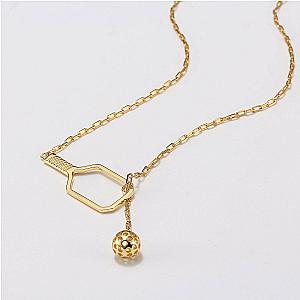 Pickleball Lariat Gold Paddle & Ball Necklace