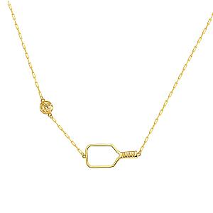 Pickleball Playset Gold Necklace
