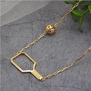 Pickleball Playset Gold Necklace