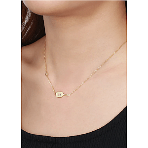 Pickleball Dainty Dinker Flower Paddle Gold Necklace