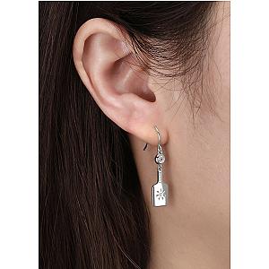 Pickleball Paddle Drop Silver Earrings