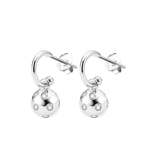 Pickleball Huggie Hoop Silver Earrings