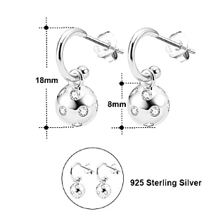 Pickleball Huggie Hoop Silver Earrings