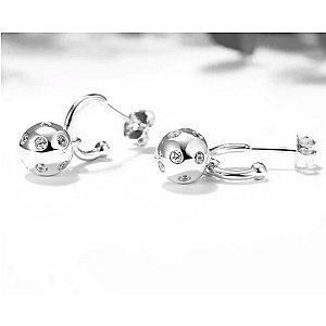 Pickleball Huggie Hoop Silver Earrings