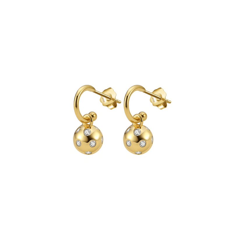 Pickleball Huggie Hoop Gold Earrings