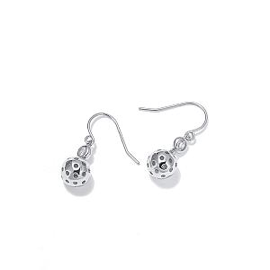 Pickleball Ball Drop Silver Earrings