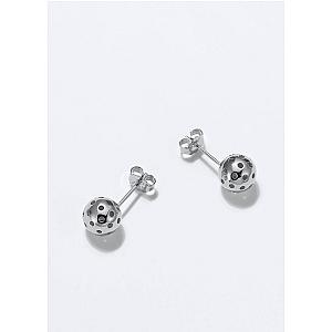 Pickleball Ball Stud Earrings Silver