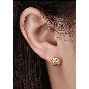 Pickleball Ball Stud Earrings Gold
