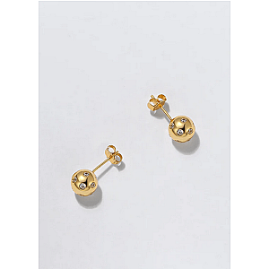 Pickleball Bling Stud Ball Gold Earrings