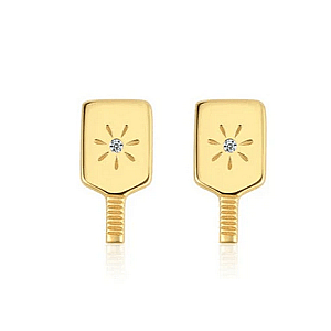 Pickleball Paddle Stud Earrings Gold