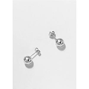 Pickleball Bling Stud Ball Silver Earrings